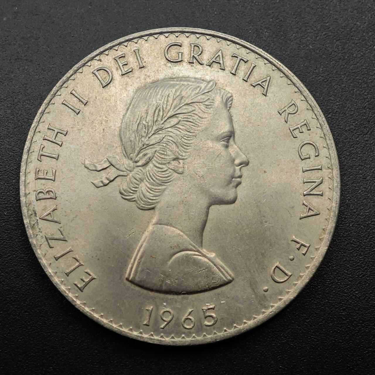 【淘币小摊】实时拍第八百八十六拍   散币场    每周一统一发货 英国1965年丘吉尔克朗纪念币