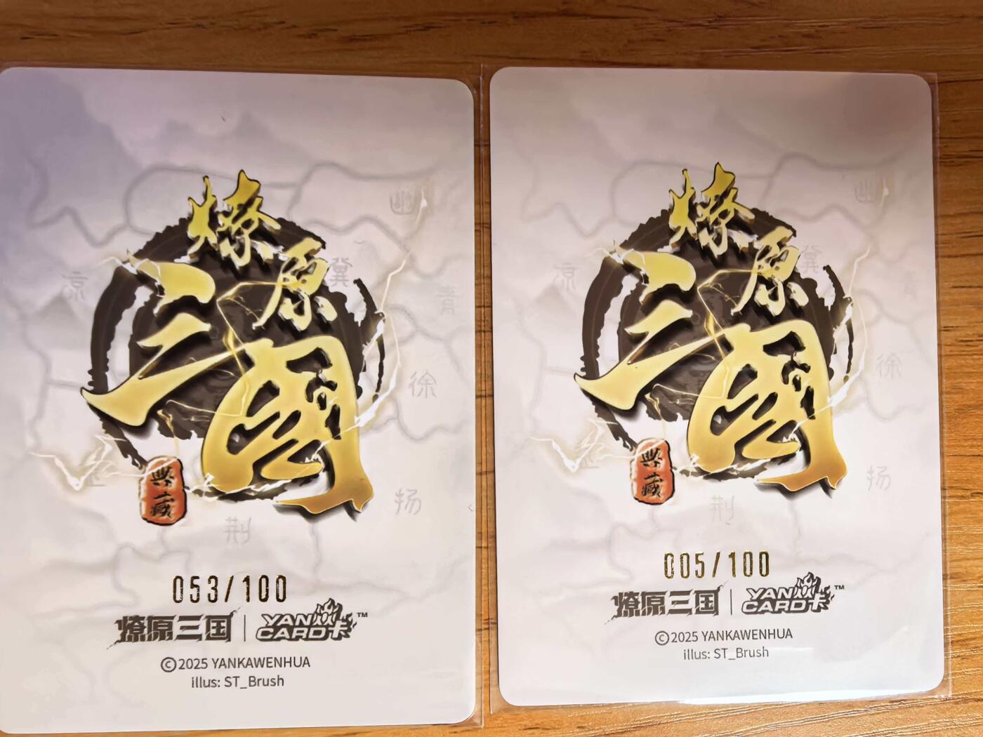 阳大大卡牌拍卖第107期（持续收拍品，周五晚上九点截拍，进群福利早知道） 【双色】焱卡文化 燎原三国 龙骧虎跃 刷子 大乔 原色+异色 普卡2张  限编053/100、005/100