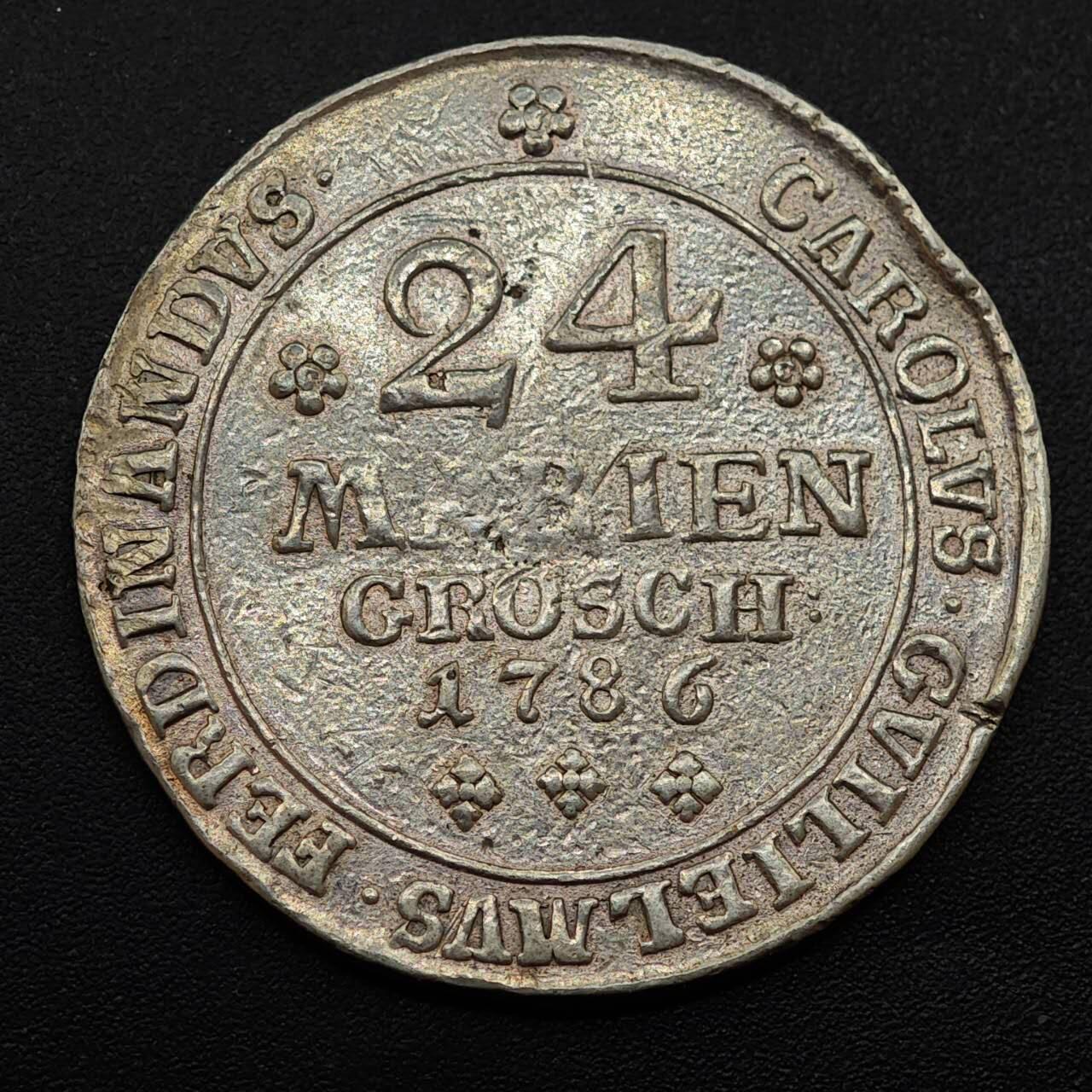 【淘币小摊】实时拍第八百八十五拍   小银币场    每周一统一发货 德国布伦瑞克1786年24格罗申野人银币