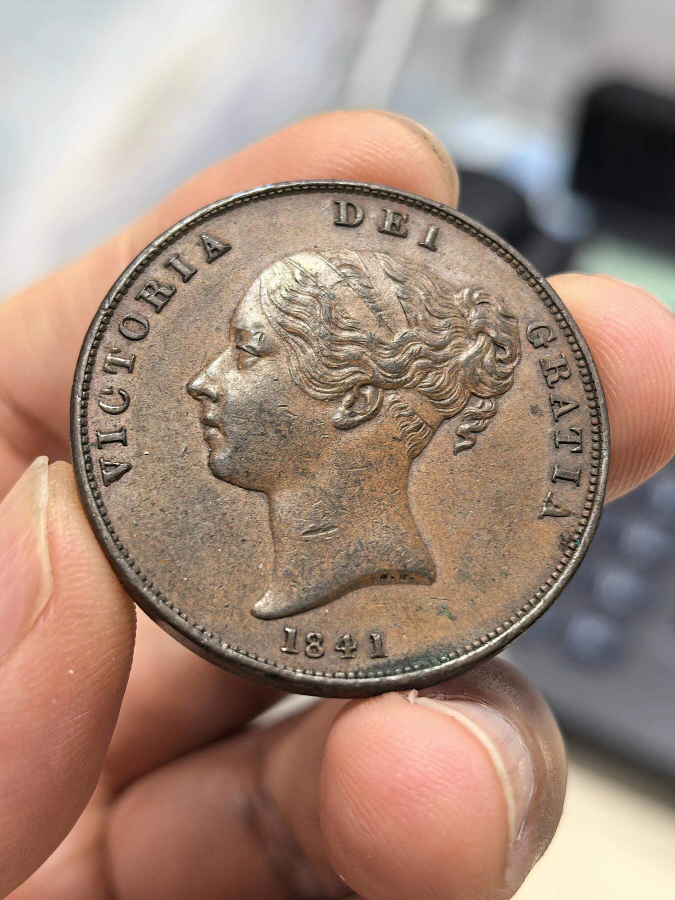 博洋堂世界钱币拍卖第167期（全场包邮） 英国1841年维多利亚一便士 年份是首年 好品稀少 币面带些许铜光 低ms状态