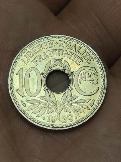 2026年第三十九场(总第二百零八场）外国好品散币场(免佣金) - 原光未流通–法兰西第三共和国1939单年份10生丁(第五版，年份两边带点，Thin flan–薄版)