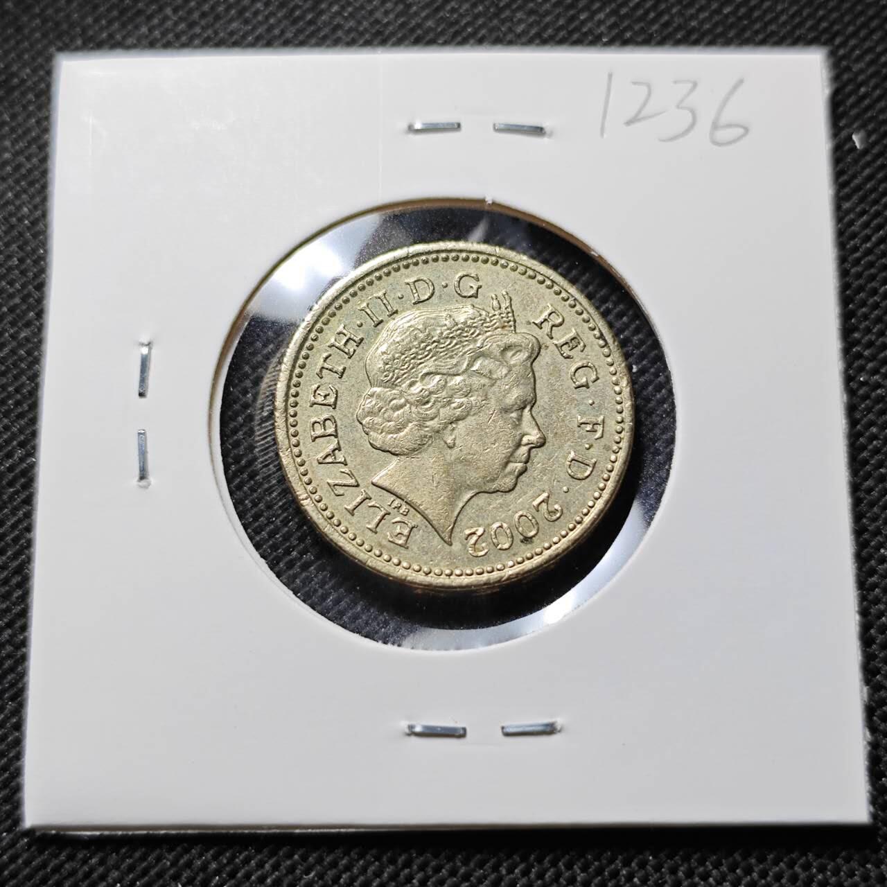 KK钱币收藏小铺  第412期 2月预留时间 周末发货 2002英国1镑 