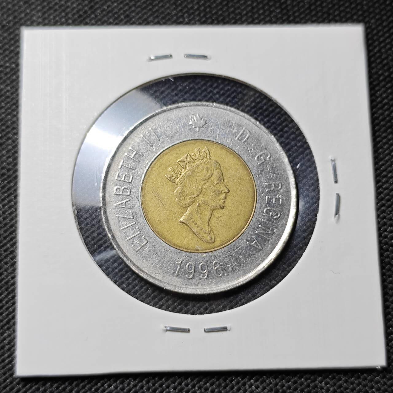 KK钱币收藏小铺  第412期 2月预留时间 周末发货 1996加拿大2元