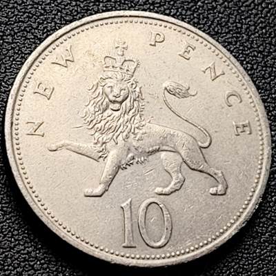 泉币菌-第218场-拍品多 请提前出价 - 英国大镍币 英国1971年 10便士铜镍币 28.5mm 伊丽莎白二世女王 皇冠狮子