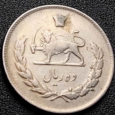 泉币菌-第218场-拍品多 请提前出价 - 狮子弯刀 伊朗1973-1978年 10里亚尔銅镍人物硬币 28毫米 7克