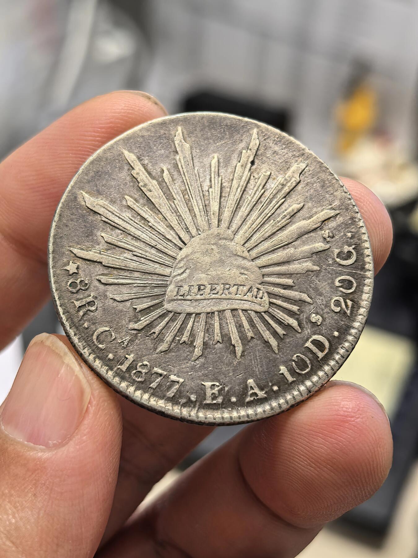 博洋堂世界钱币拍卖第167期（全场包邮） 墨西哥1877年CA EA版花边鹰洋 好品无戳老包浆