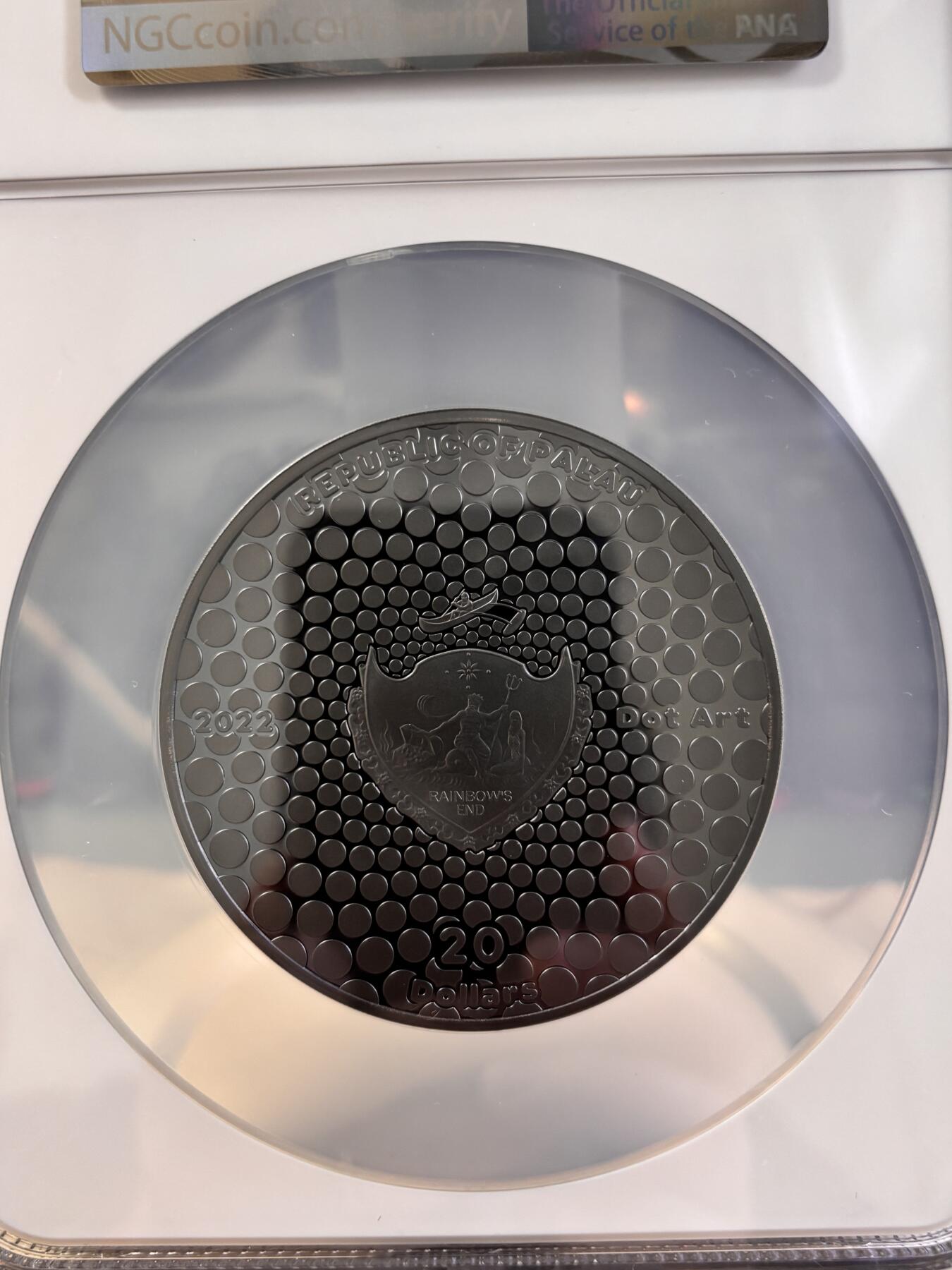 第196期拍卖 帕劳2022年点画埃及金字塔3盎司彩银币NGC-PF70首，999银，发行333枚