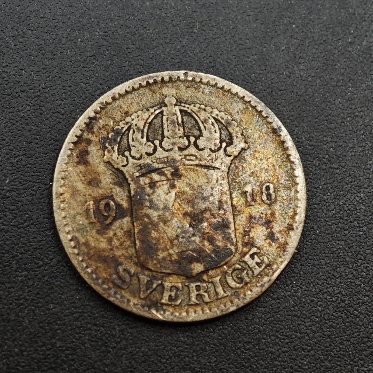 【淘币小摊】实时拍第八百八十五拍   小银币场    每周一统一发货 瑞典1918年25欧尔银币