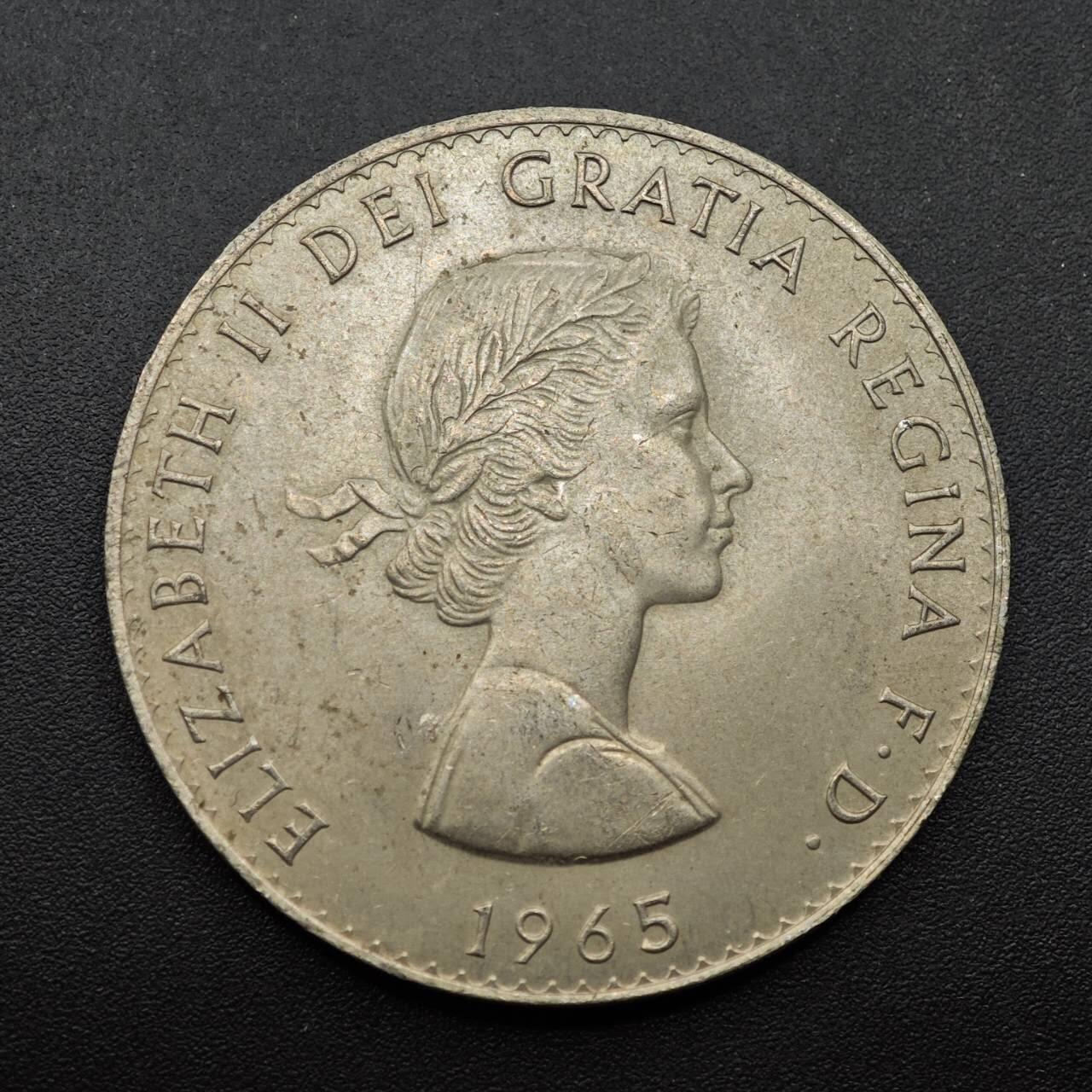 【淘币小摊】实时拍第八百八十六拍   散币场    每周一统一发货 英国1965年丘吉尔克朗纪念币