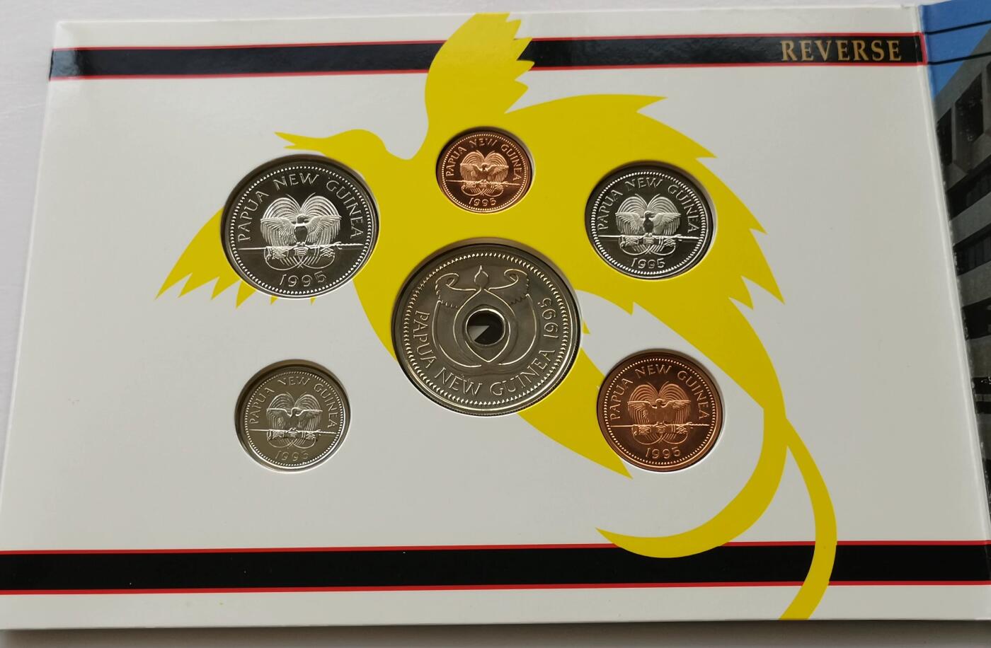 精品币专拍场 官方原装卡册 巴布亚新几内亚1995年清年份硬币6枚套币1分-1基纳