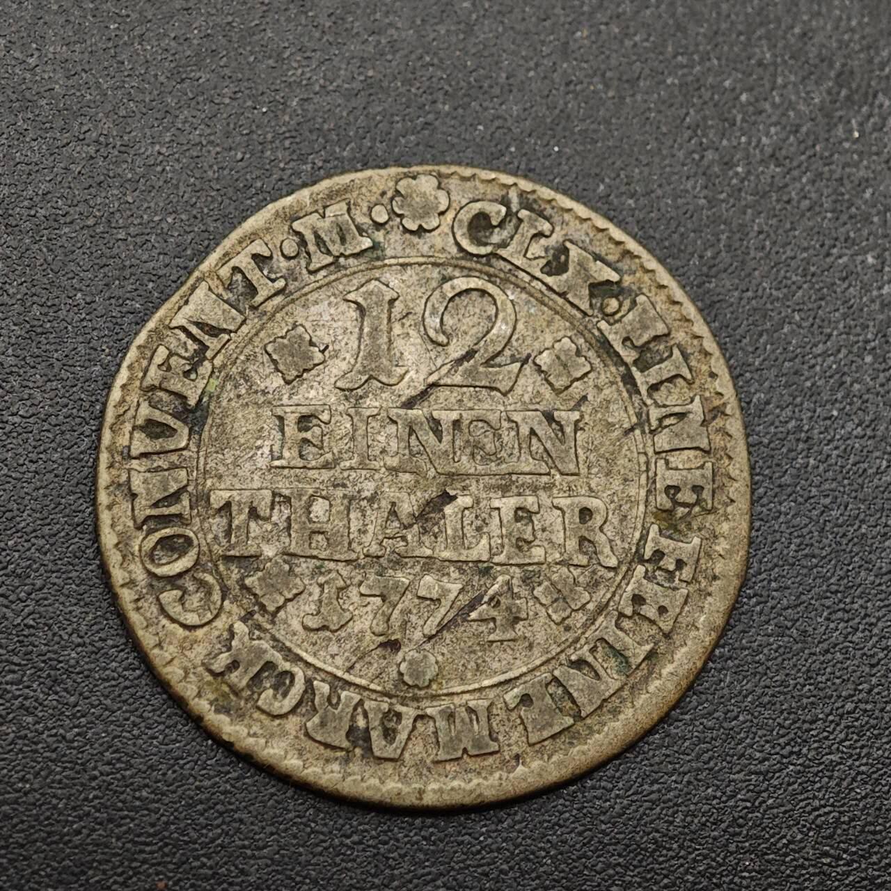 【淘币小摊】实时拍第八百八十五拍   小银币场    每周一统一发货 德国布伦瑞克1774年1/12泰勒跃马银币