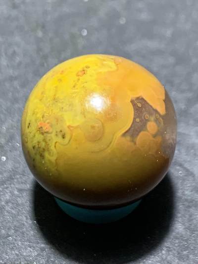 精美冰飘冻料草花纹战国红玛瑙圆珠一个 - 精美冰飘冻料草花纹战国红玛瑙圆珠一个