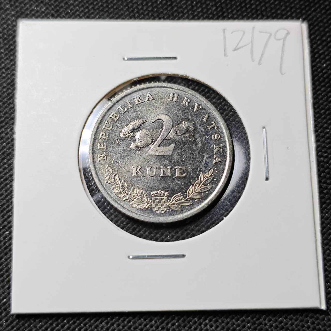 KK钱币收藏小铺  第412期 2月预留时间 周末发货 1994克罗地亚2库纳 偶年份少见