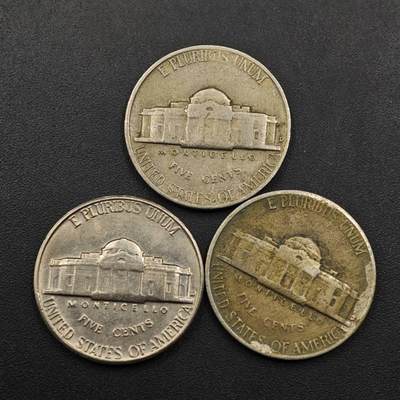 【淘币小摊】实时拍第八百八十六拍   散币场    每周一统一发货 - 美国1957年5分3枚