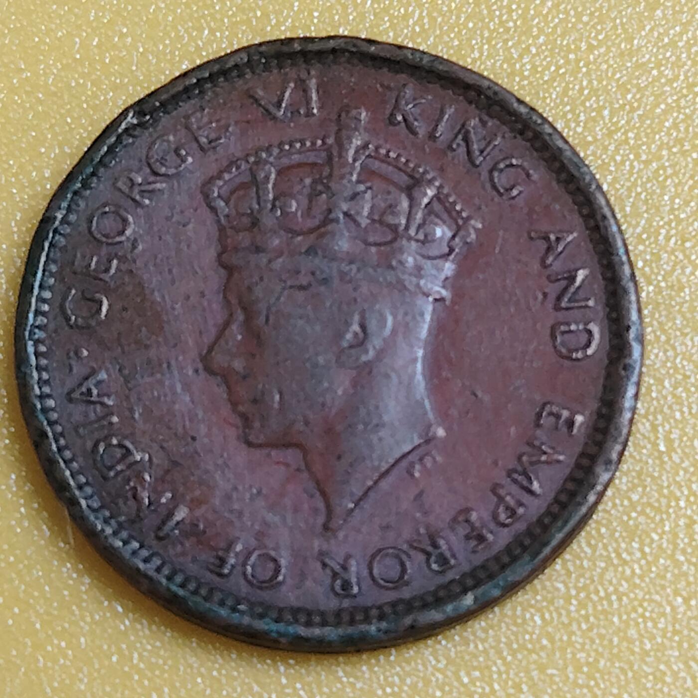 布加迪🐬～世界钱币(上海)🌾第 284 期 /  各国套币和散币 英属锡兰 1940年 1分 乔治六世头像