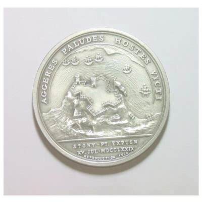 美国纪念1779年 独立战争斯托尼堡垒之战高浮雕精制大铜章 40MM - 美国纪念1779年 独立战争斯托尼堡垒之战高浮雕精制大铜章 40MM