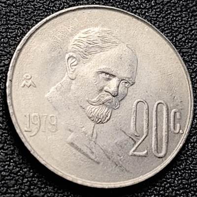 泉币菌-第218场-拍品多 请提前出价 - 墨西哥20分人物镍铜硬币  鹰蛇仙人掌 20mm 纪念币铜钱