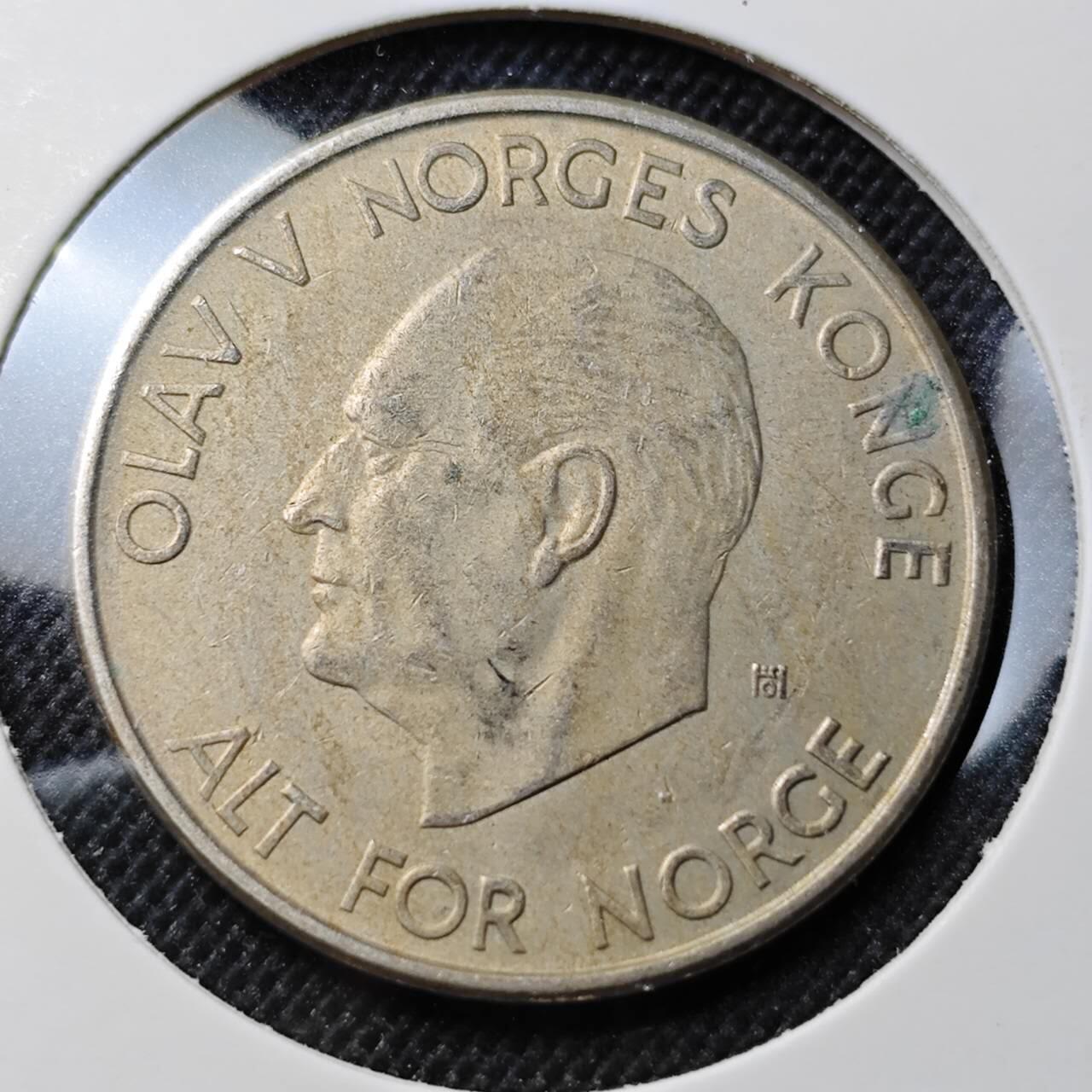 KK钱币收藏小铺  第412期 2月预留时间 周末发货 1964挪威5克朗 