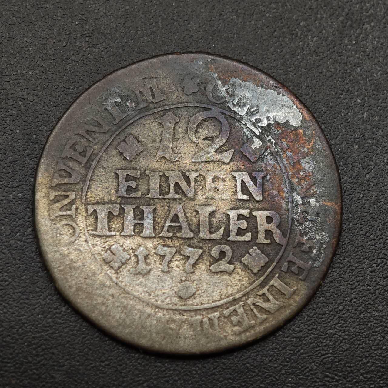 【淘币小摊】实时拍第八百八十五拍   小银币场    每周一统一发货 德国布伦瑞克1772年1/12泰勒跃马银币