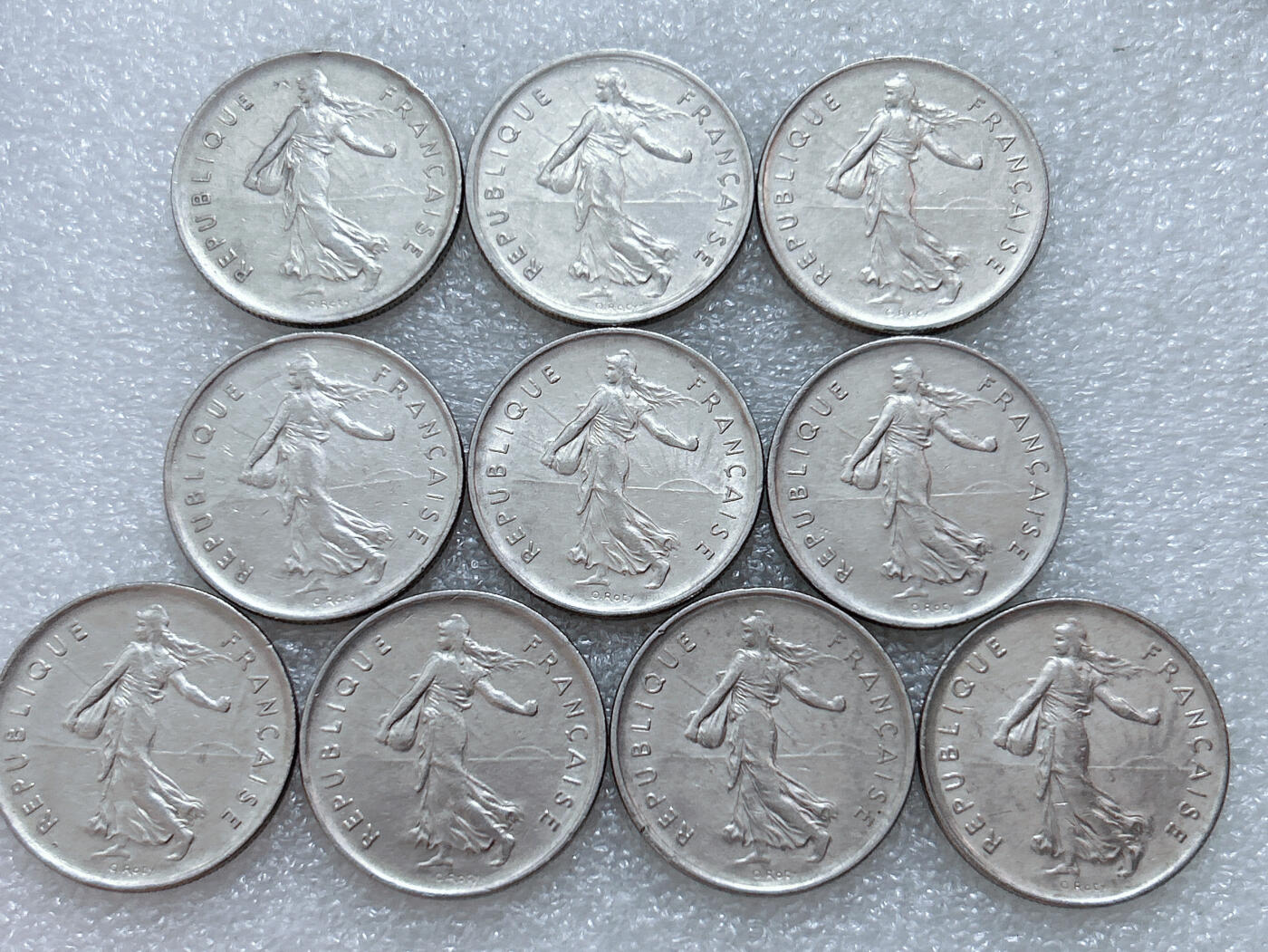 第一海外回流一元起拍收藏 散集专场  第310期 法国5法郎硬币 10枚