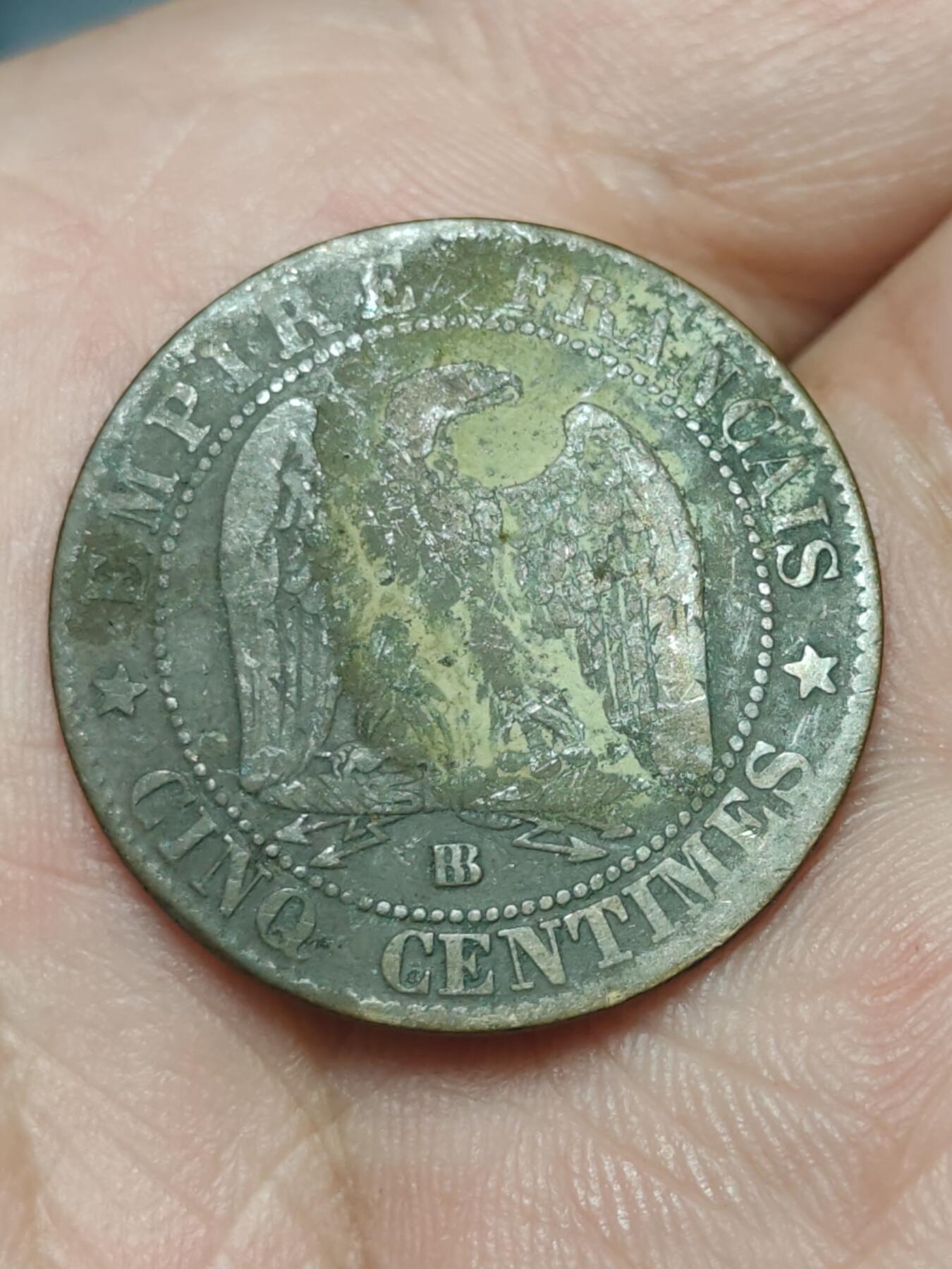 2026年第三十九场(总第二百零八场）外国好品散币场(免佣金) 轻微不平–法兰西第二帝国1864年5生丁(拿破仑三世第二版，BB标斯特拉斯堡造)