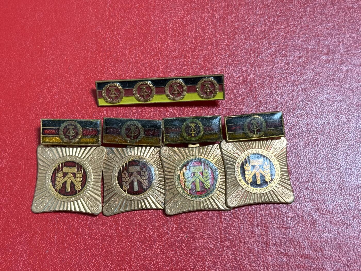 韵星假日军品类拍卖第50期 民主德国集体劳动模范奖章四枚带四次获得上挂