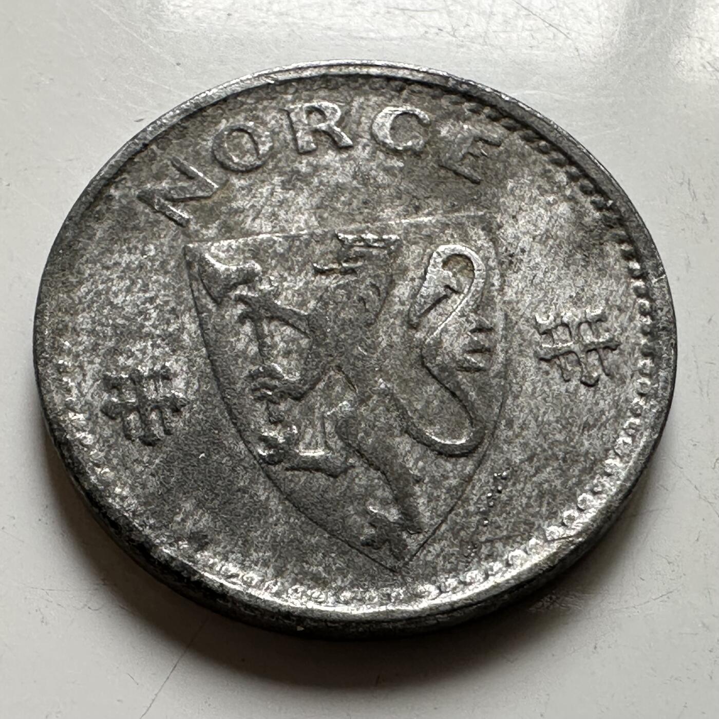 🌹外币初藏🌹🐯2026年第35场   每周二四六晚8️⃣点 接代拍 德占挪威1942年50欧尔 锌币