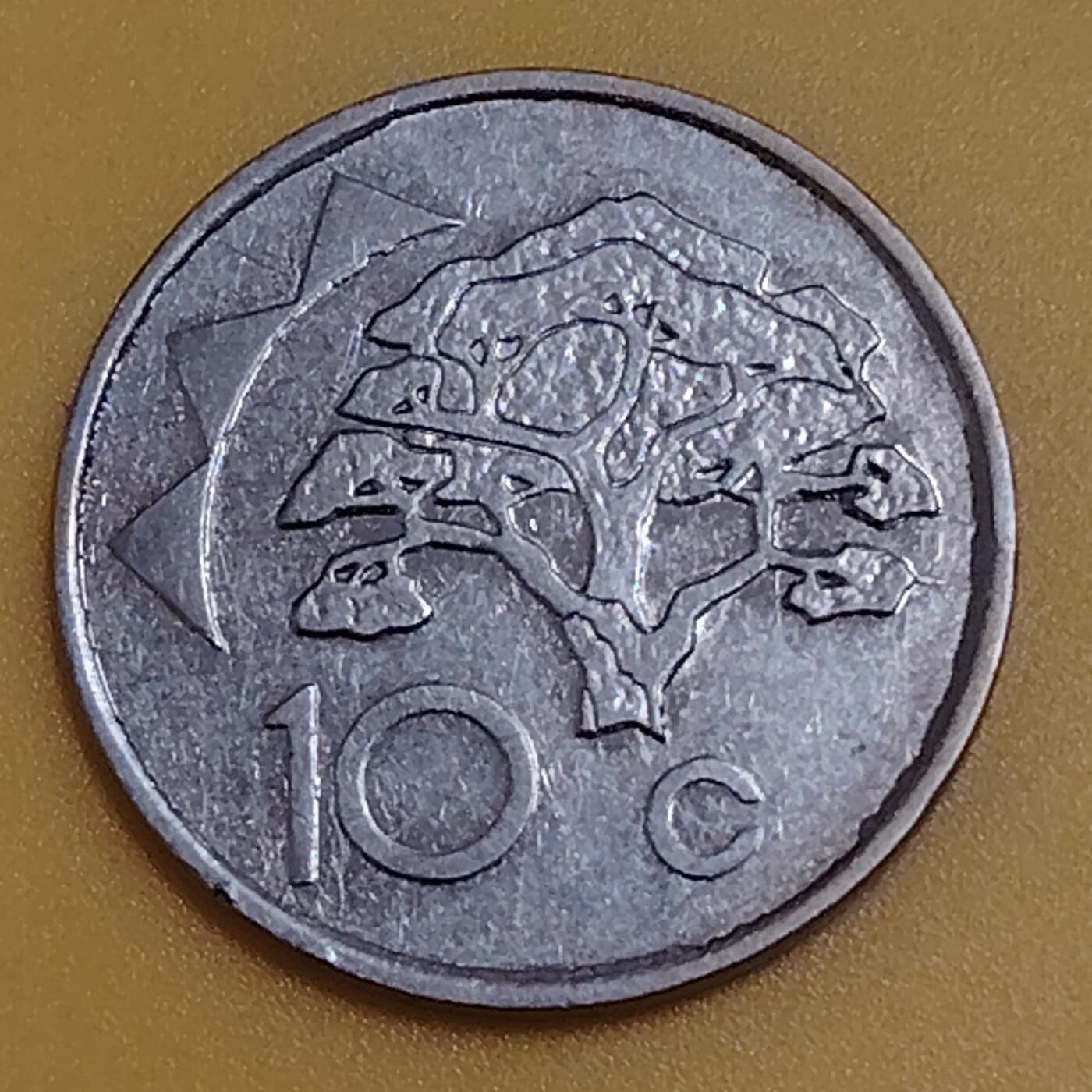 布加迪🐬～世界钱币(上海)🌾第 286 期 /  各国套币和散币 纳米比亚🇳🇦 1993年 10分