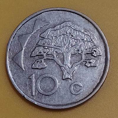 布加迪🐬～世界钱币(上海)🌾第 286 期 /  各国套币和散币 - 纳米比亚🇳🇦 1993年 10分