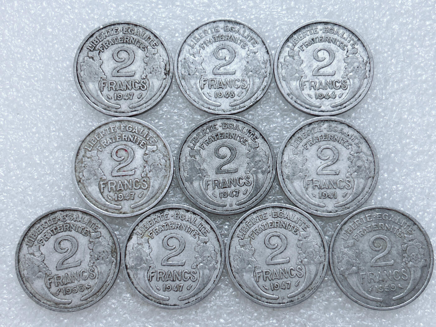 第一海外回流一元起拍收藏 散集专场  第310期 法国2法郎铝币 10枚