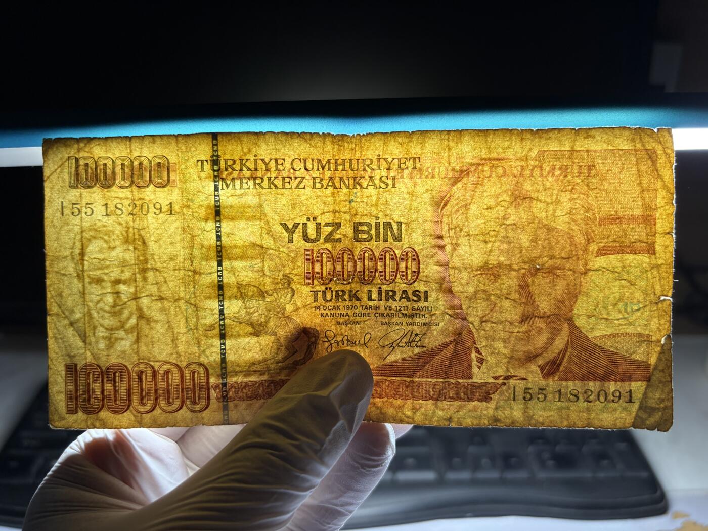 2026年集古藏今外币拍卖第三期-第10场—（总第320拍-纸币专场），本期拍完结算一次，发货时间2-3天，休息几天后继续新的一期拍卖。 1970年土耳其100000里拉