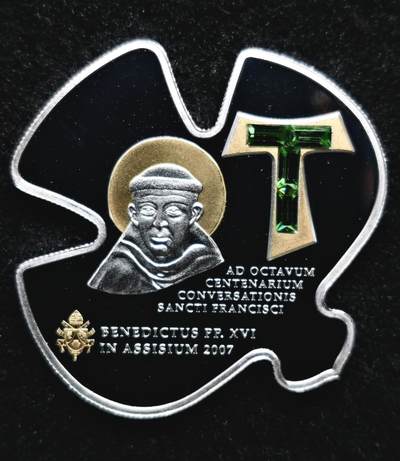 发行量少 库克群岛2007年 镀金镶嵌施华洛世奇绿水晶5元精制银币 - 发行量少 库克群岛2007年 镀金镶嵌施华洛世奇绿水晶5元精制银币