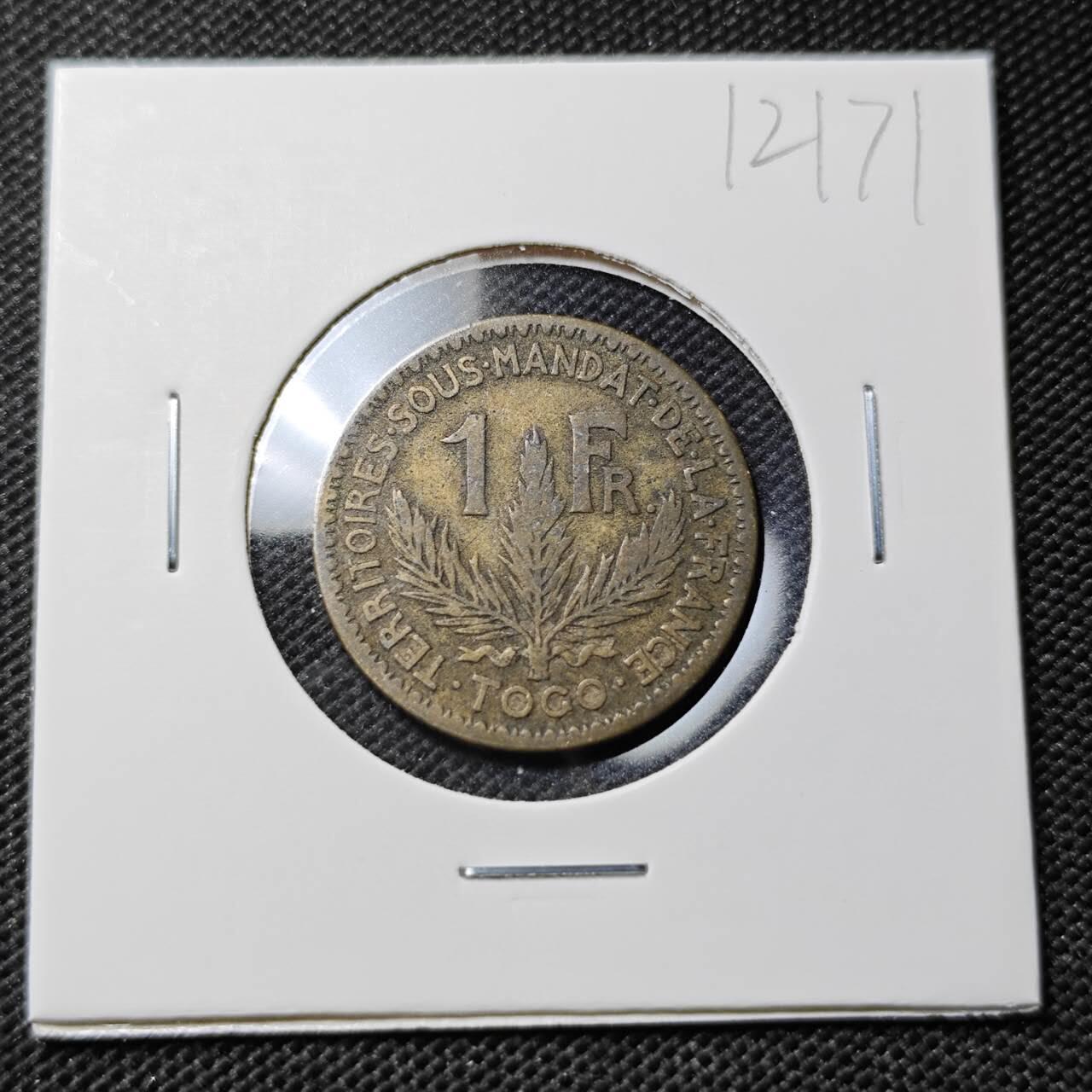 KK钱币收藏小铺  第412期 2月预留时间 周末发货 1924法属多哥1法郎