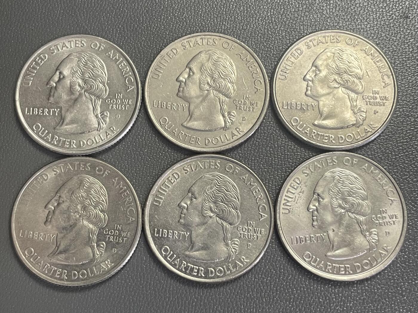 回流0406 美国州币系列6枚 俄勒冈、宾夕法尼亚、弗吉尼亚、佐治亚、纽约、新罕布什尔