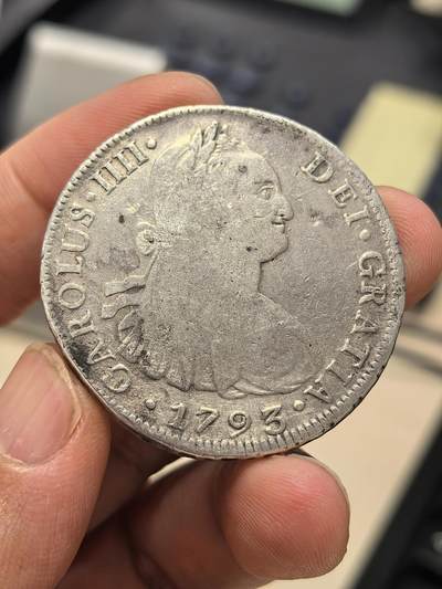 博洋堂世界钱币拍卖第167期（全场包邮） - 西属秘鲁1793年卡洛斯四世双柱8R银币