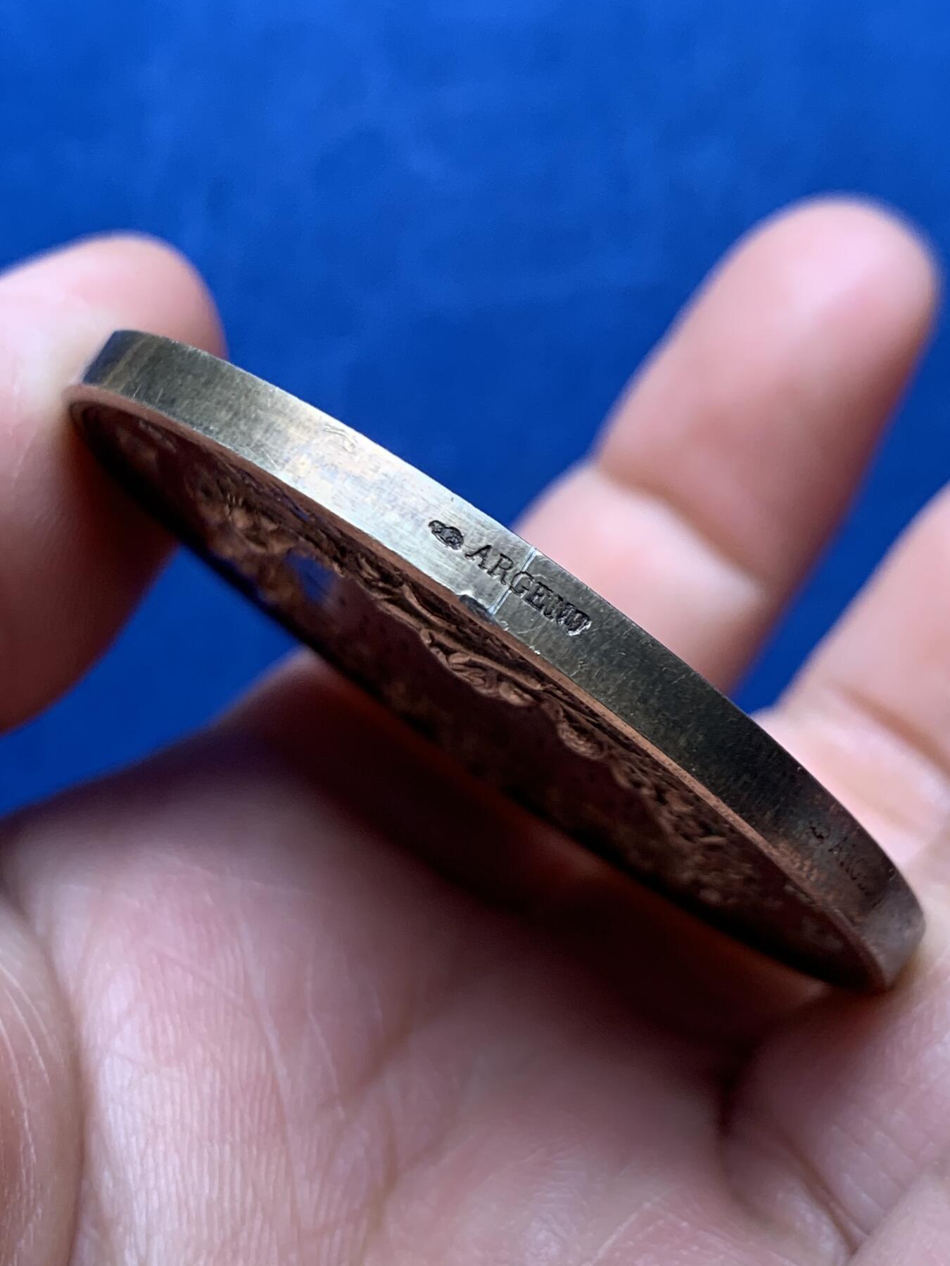 《竞宝斋》第476场 周日，周一 2场连拍 （全场包邮）欢迎送拍 法国塞纳-马恩省库洛米耶园艺协会镀金银章，61.55g，50.8mm，丰饶角银标