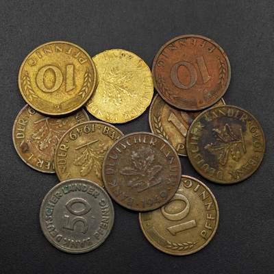 【淘币小摊】实时拍第八百八十六拍   散币场    每周一统一发货 - 德国1949年芬妮10枚