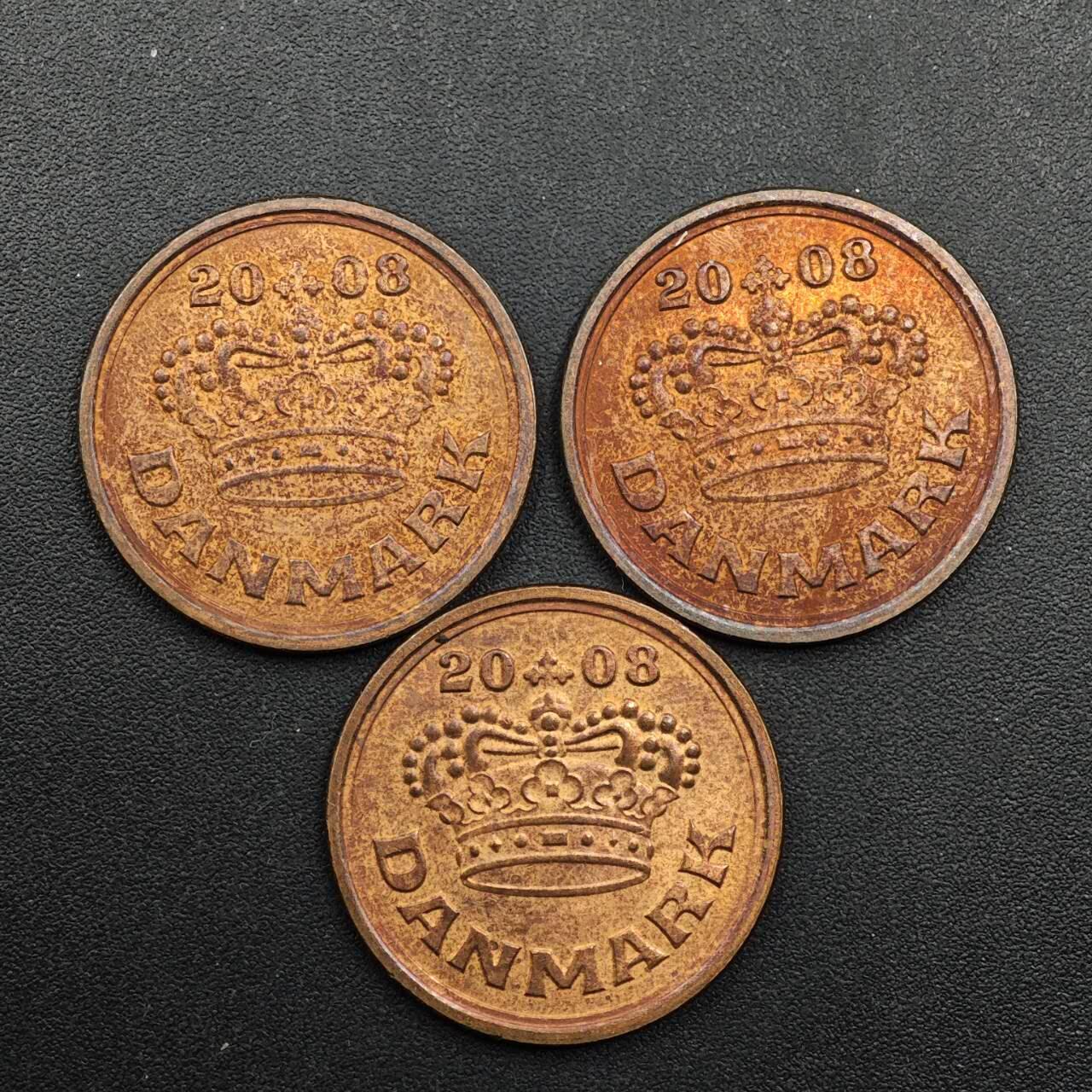 【淘币小摊】实时拍第八百八十六拍   散币场    每周一统一发货 丹麦2008年50欧尔3枚