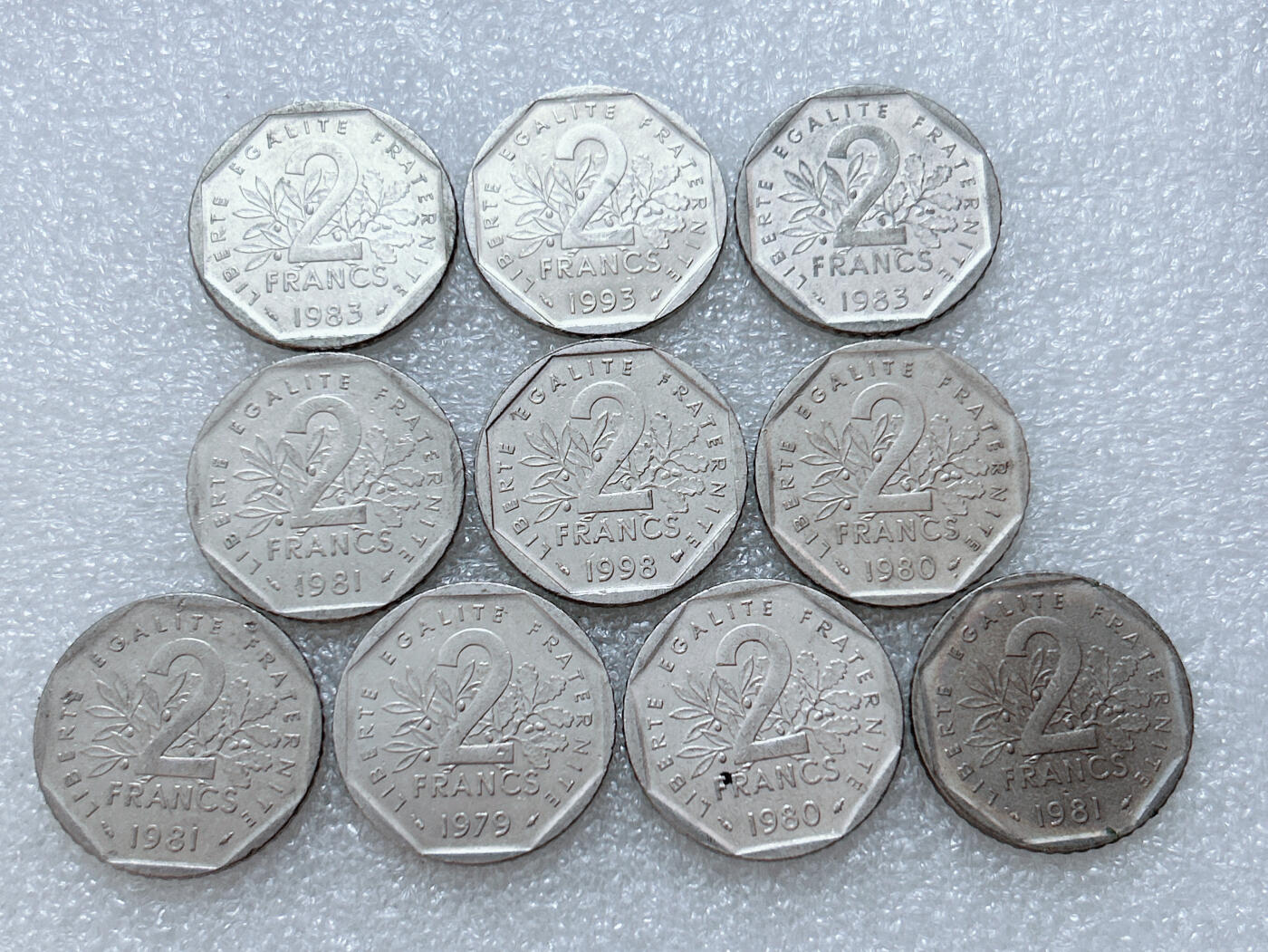 第一海外回流一元起拍收藏 散集专场  第310期 法国2法郎硬币 10枚