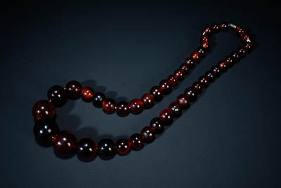 上海都达杂项专场六十七【全场包邮】 - 清代欧洲回流天然老琥珀圆珠项链95-10