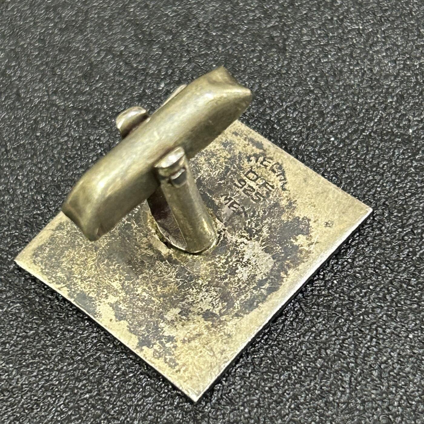 西秦中古拍卖第八十二期  海外回流纯银袖扣 有银标 重5.7克