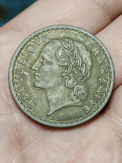 2026年第三十九场(总第二百零八场）外国好品散币场(免佣金) - 少见品种–法兰西第三共和国1940年5法郎(第七版，法属阿尔及利亚专用，铝青铜材质版，仅发行3年)