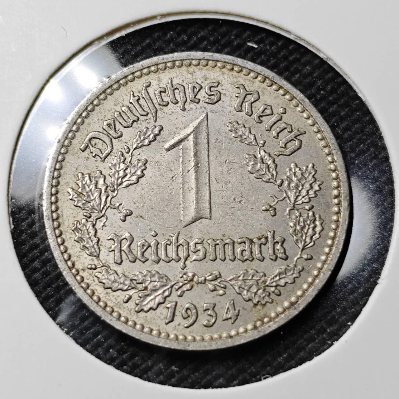 KK钱币收藏小铺  第412期 2月预留时间 周末发货 1934德国1马克 镍币