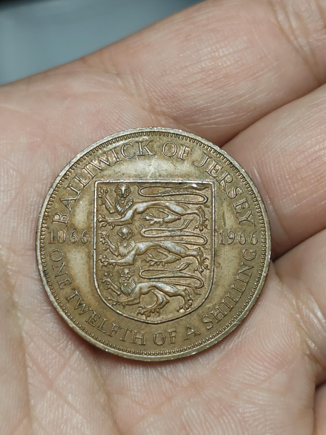 2026年第三十九场(总第二百零八场）外国好品散币场(免佣金) 英属泽西岛🇯🇪1966单年份1/12先令(诺曼征服900周年纪念币)