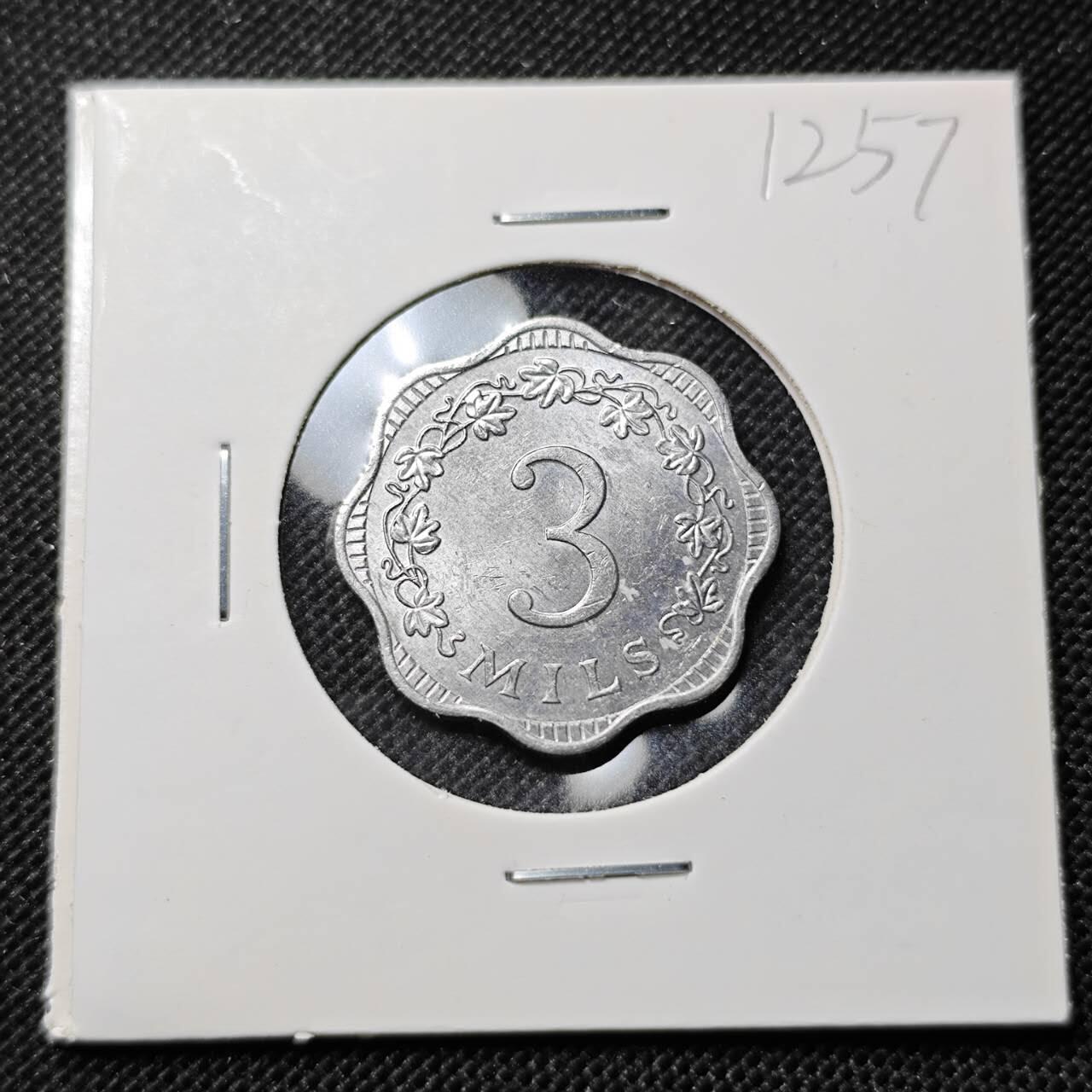 KK钱币收藏小铺  第412期 2月预留时间 周末发货 1972马耳他3米尔