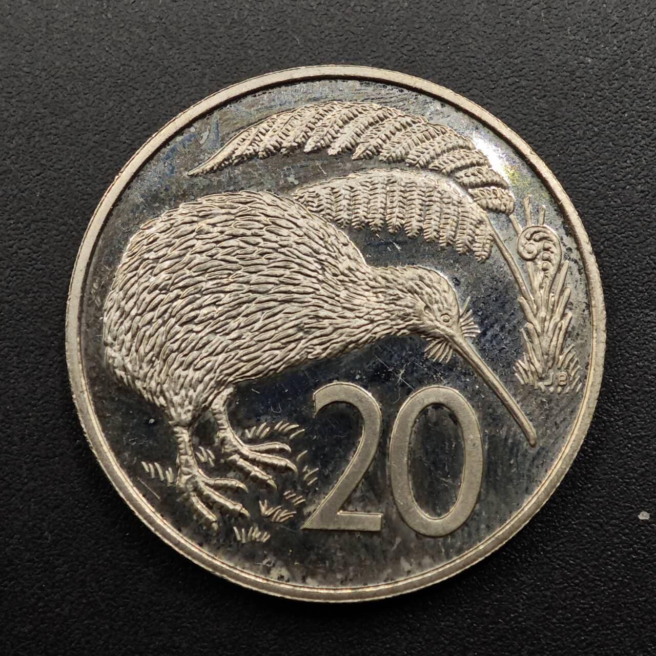 【淘币小摊】实时拍第八百八十六拍   散币场    每周一统一发货 新西兰1983年20分精制镍币