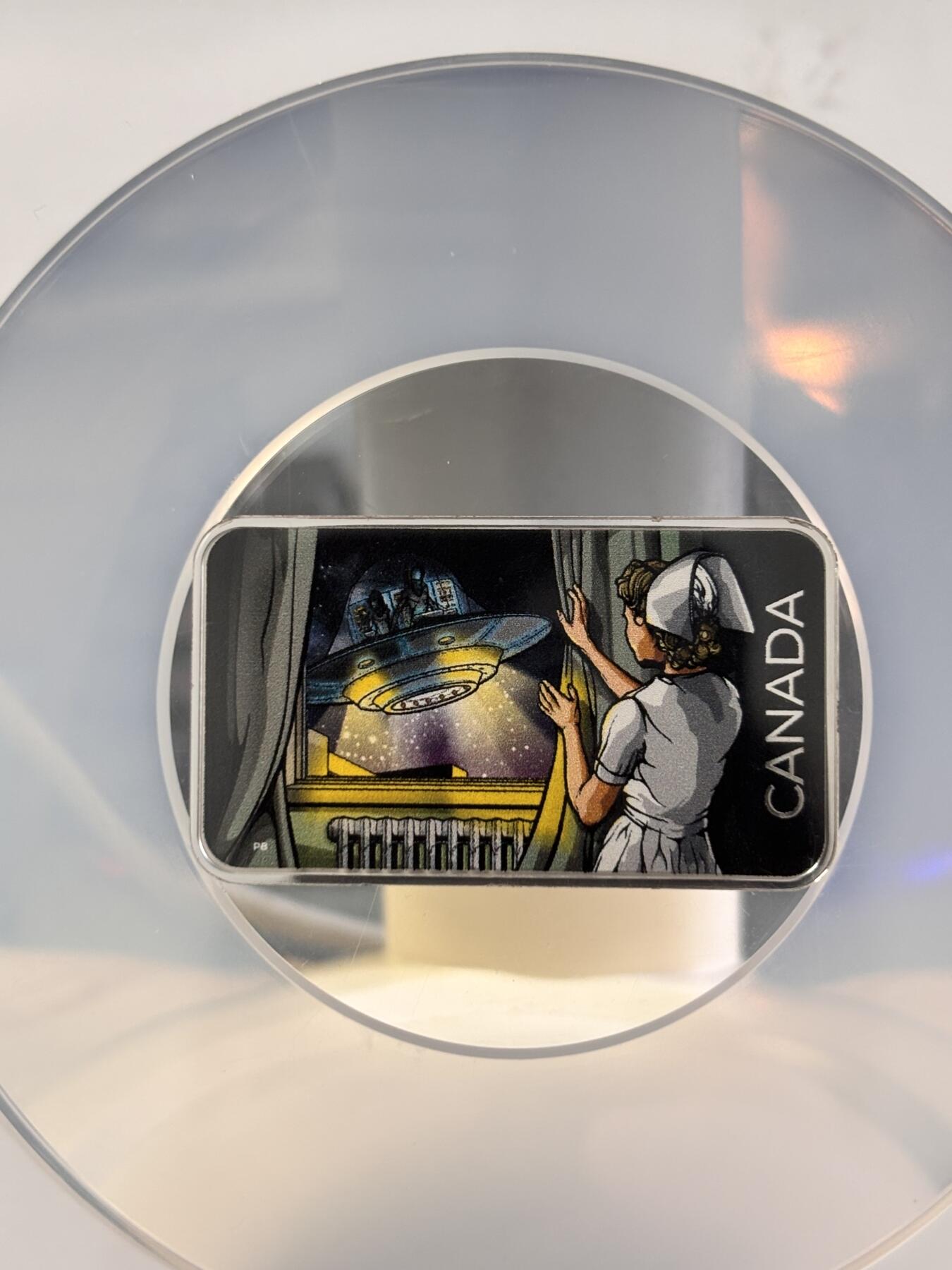 第196期拍卖 加拿大2023年UFO不明飞行物邓肯事件银币NGC-PF70，9999银，发行7500枚