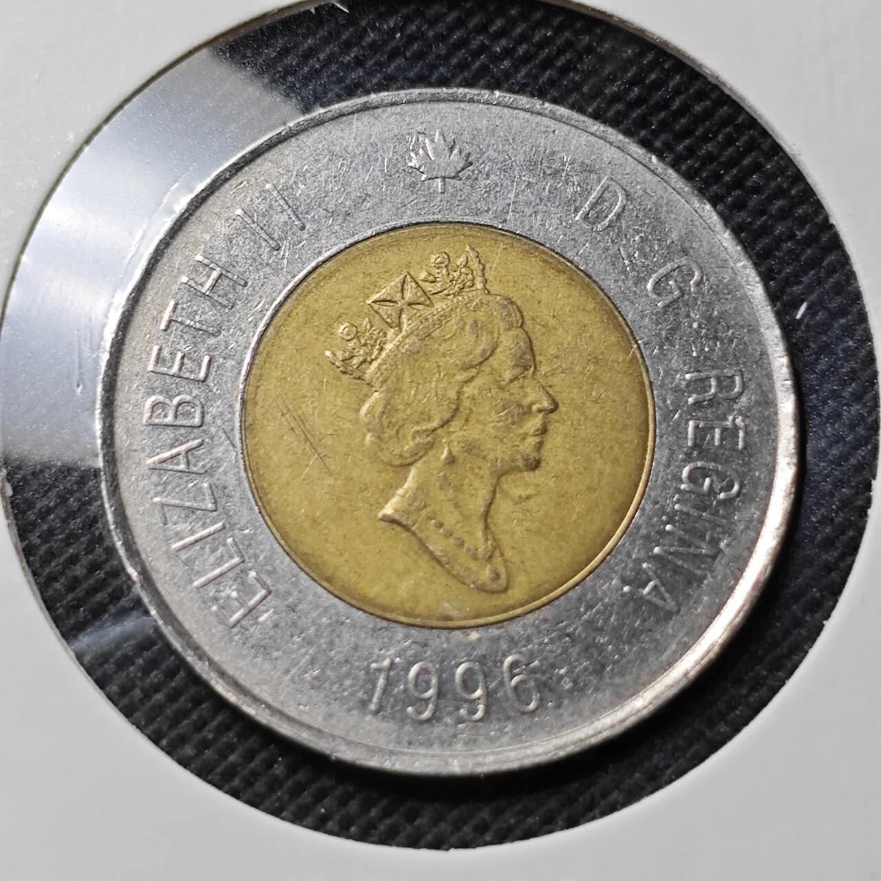 KK钱币收藏小铺  第412期 2月预留时间 周末发货 1996加拿大2元