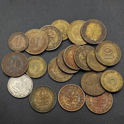 【淘币小摊】实时拍第八百八十六拍   散币场    每周一统一发货 - 德国1950年芬妮20枚