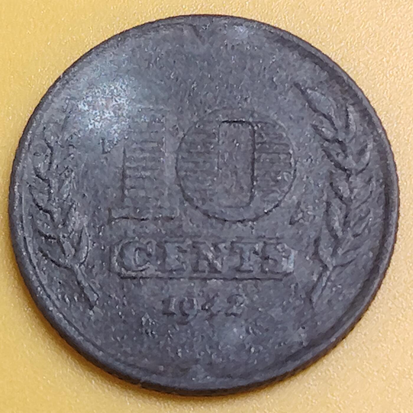 布加迪🐬～世界钱币(上海)🌾第 286 期 /  各国套币和散币 荷兰🇳🇱 1942年 10分